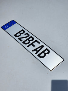 B2BFAB European License Plate